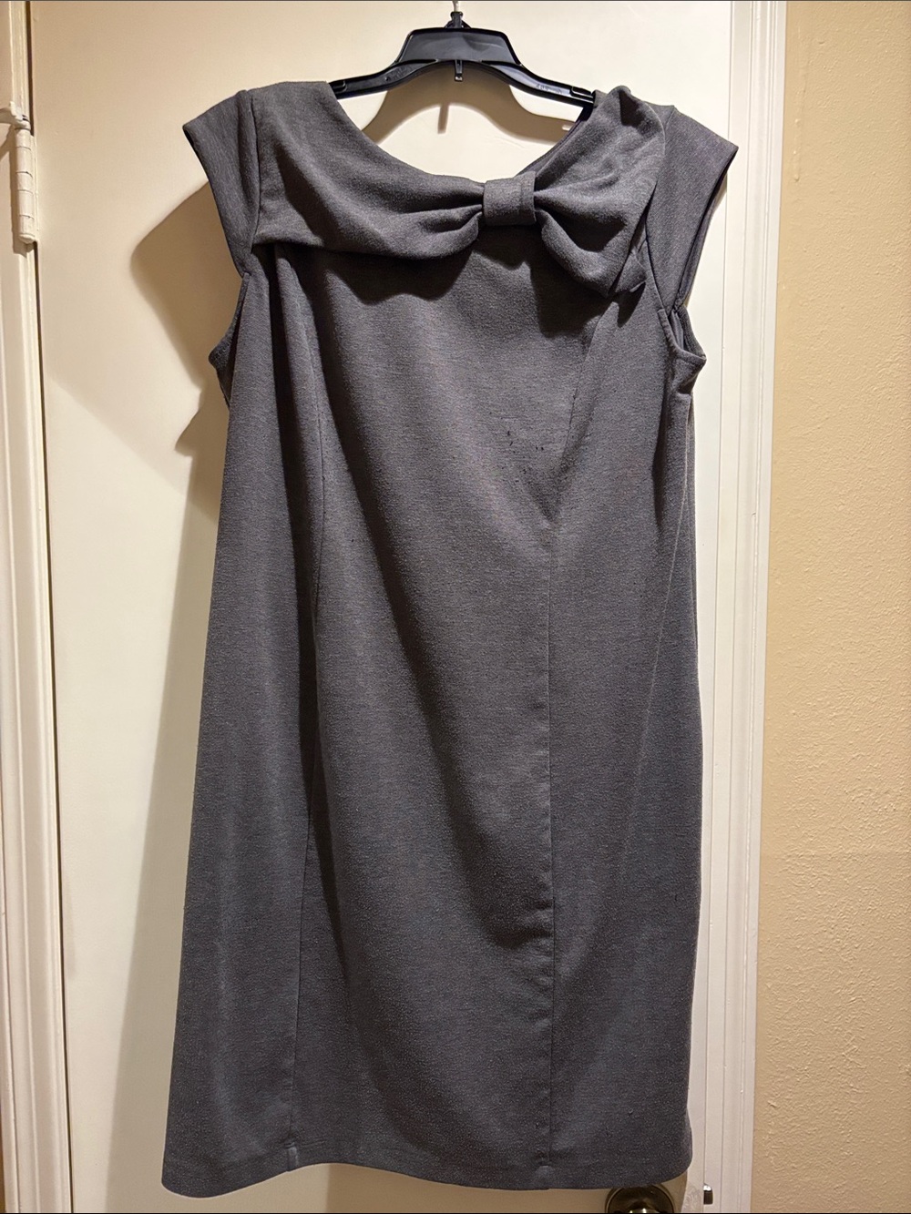 Aa Studio Charcoal Gray Bow-Accent Midi Dress